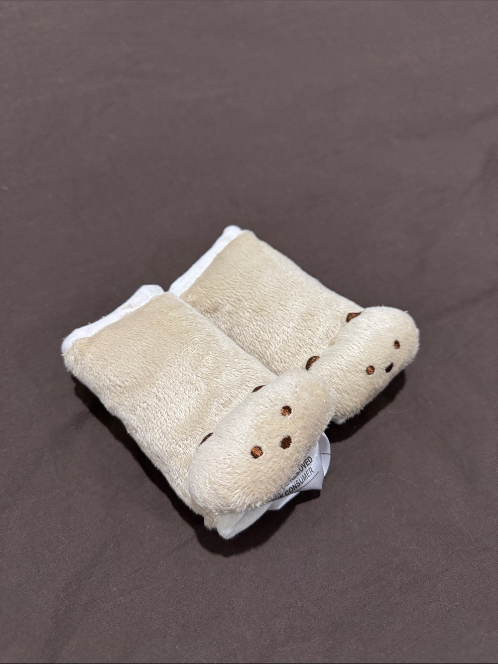 Plush Beige Baby seatbelt cover  - Set of 2